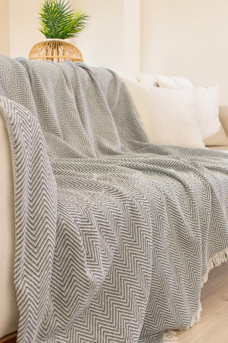 L'essentiel linge de maison Funda de Sofá Cozy - Gris Oscuro, 170 x 200 cm, Mezcla Algodón y Poliéster, 320 gr/m²